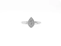 10K White Gold 0.15cttw Pave Pear Shape Diamond Engagement Ring - / 4.5