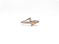 10K White & Rose Gold 0.17cttw Canadian Diamond Ring, size 6.5