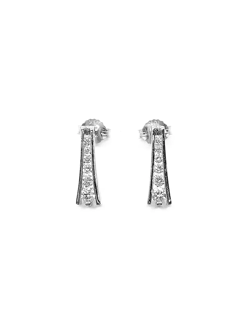 10K White Gold 0.32cttw Diamond Dangle/Drop Earrings