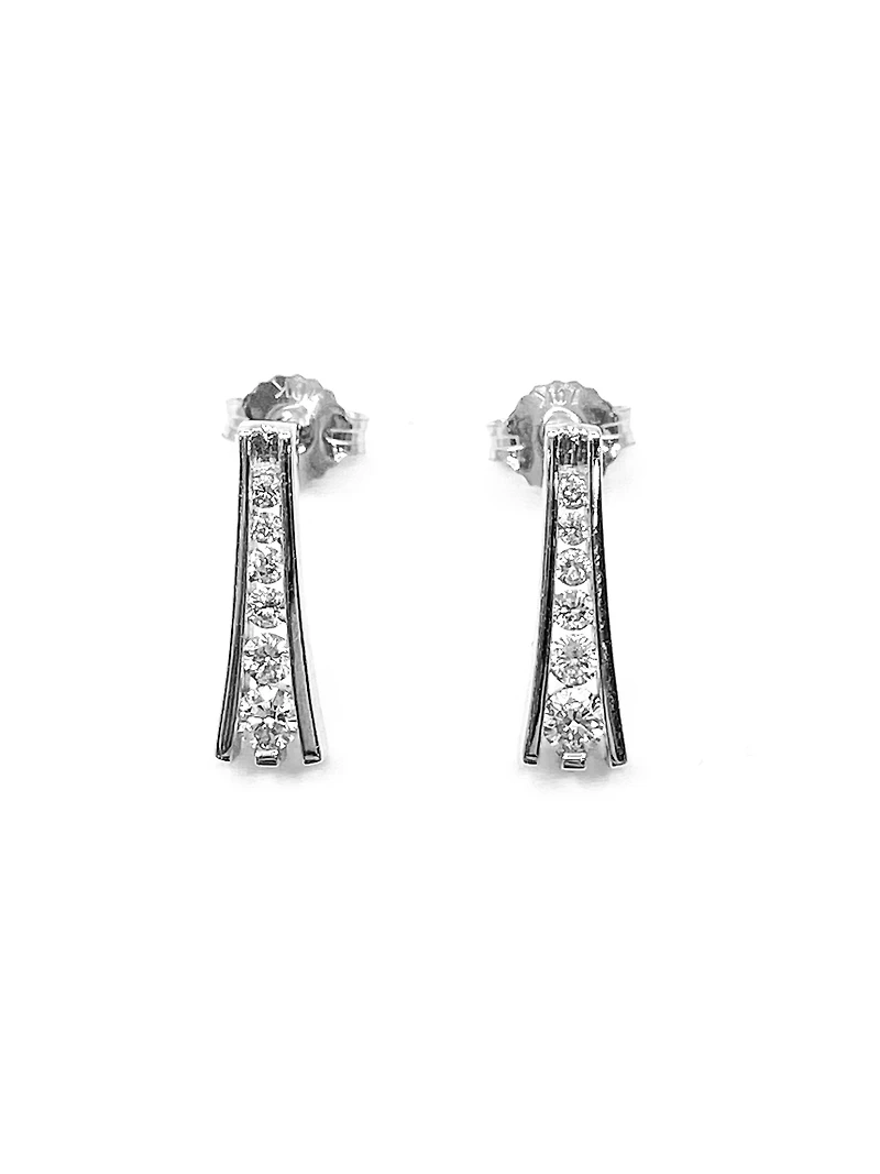10K White Gold 0.32cttw Diamond Dangle/Drop Earrings