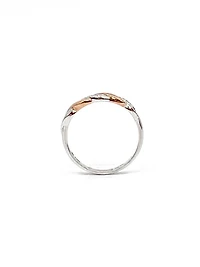 10k White & Rose Gold 0.054cttw Diamond Ring, size 6.5