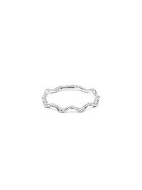 10K White Gold 0.06cttw Diamond Ring, size 6.5