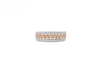 10K White & Rose Gold 0.18cttw Diamond Ring, size 6.5