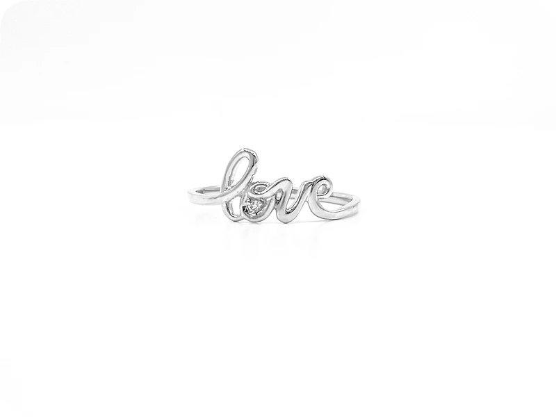 10K Gold 0.01cttw Diamond Love Ring
