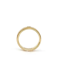 14K Yellow Gold 0.07cttw Canadian Diamond Gents Diamond Ring, size 10