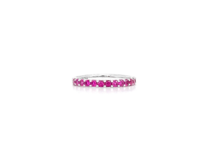 10K White Gold 0.56cttw Created Ruby Ring, size 6.5