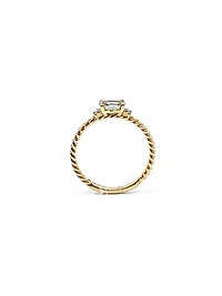 10K Yellow Gold 0.40cttw Genuine Oval Cut Aquamarine & 0.02cttw Diamond Ring - 4.5