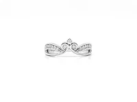 10K White Gold 0.30cttw Diamond Crown Ring, size 6.5