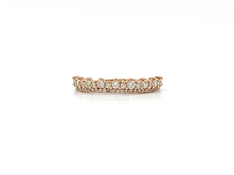 10K Rose Gold 0.50cttw Crown Diamond Ring - Size 6.75