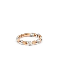 10K White & Rose Gold 0.05cttw Diamond Heart Ring, size 6.5