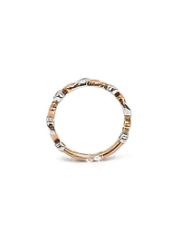 10K White & Rose Gold 0.05cttw Diamond Heart Ring, size 6.5