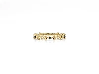 10K Yellow Gold 0.04cttw Genuine Sapphire & 0.02cttw Diamond Ring, size 6.5