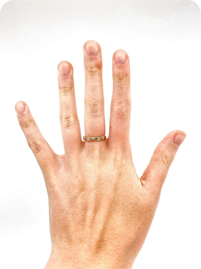 10K Rose Gold 0.19cttw Diamond Ring, size 6.5 - 4.5