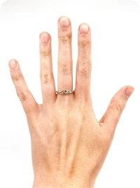 10K White & Rose Gold 0.10cttw Diamond Ring, size 6.5 - 4.5