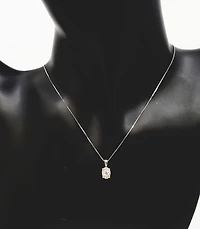 10K White Gold 0.23 cttw Diamond Oval Shaped Necklace, 18"