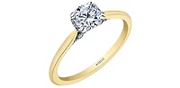 18K Yellow and Palladium Gold 0.536cttw Canadian Diamond Ring - Size 6.25