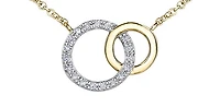 10K White & Yellow Gold 0.09cttw Diamond Double Infinity / Circle Necklace, 18"