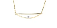 10K Yellow Gold 0.04cttw Canadian Diamond Necklace, 18"