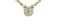 14K Yellow Gold 0.10cttw, 0.14cttw & 0.18cttw Canadian Diamond Bezel Set Pendant, 18"