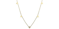 10K Yellow Gold 0.05cttw Diamond Heart Pendant, 18"