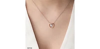 10K White & Rose Gold 0.20cttw Diamond Double Heart Pendant, 18"