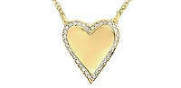 10K Yellow Gold 0.14cttw Diamond Heart Pendant, 18"
