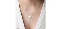 10K Yellow Gold 0.14cttw Diamond Heart Pendant, 18"
