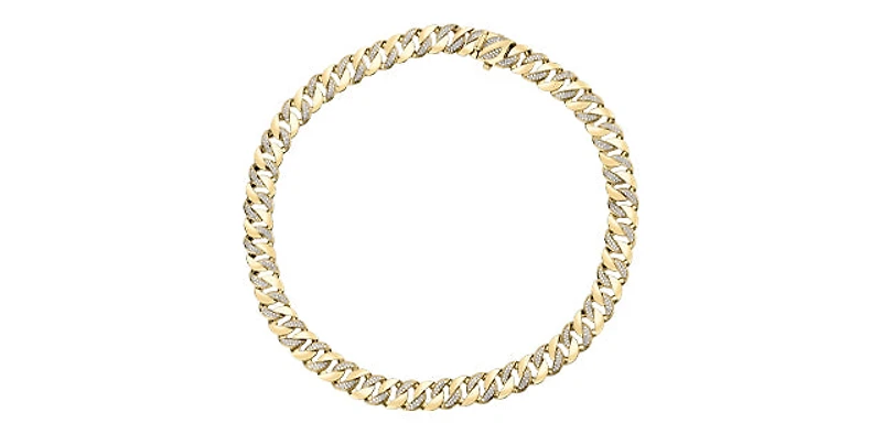 10K Yellow Gold 3.50cttw Diamond Miami Cuban Link Pave Set Chain / Necklace, 16"