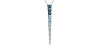 14K Gold 0.25cttw Canadian Diamond and Blue Topaz Pendant, 18"