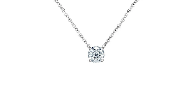 14K Gold Lab Grown 1.06cttw Round Brilliant Cut Diamond Claw Set Pendant