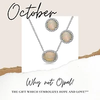 14K Yellow Gold 0.96cttw Opal and 0.10cttw Diamond Halo Earrings