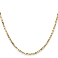 14K Gold 6.0mm Flat Figaro with Lobster Clasp Chain - /