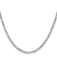 14K Gold 7.3mm Semi-Solid Figaro with Lobster Clasp Chain - /