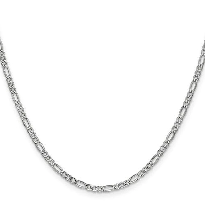 14K Gold 5.75mm Semi-Solid Figaro with Lobster Clasp Chain - /