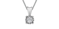 10K Gold 0.07cttw 4 Claw Illusion Setting Diamond Pendant