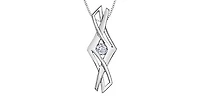 Sterling Silver 0.15cttw Canadian Diamond Pendant, 18"