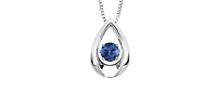 10K White Gold 0.20cttw Genuine Sapphire Pendant, 18"