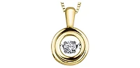 10K Yellow Gold 0.05cttw Diamond Pendant, 18"