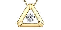 10K Yellow Gold 0.05cttw Diamond Pendant, 18"