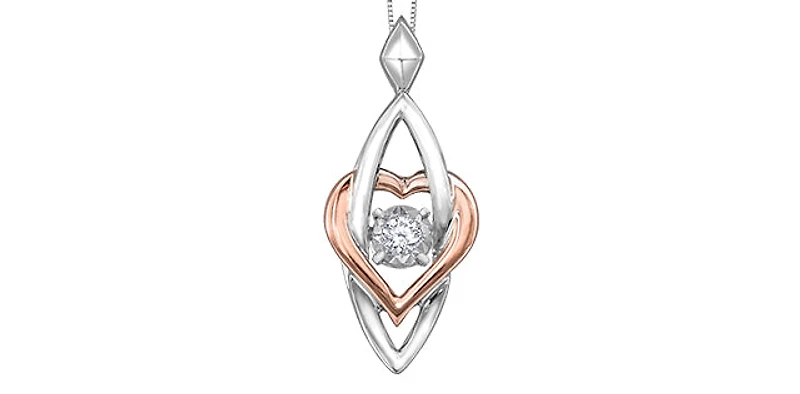 White & Rose Gold Diamond Pendant