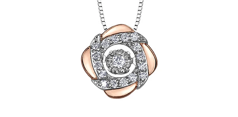White & Rose Gold Diamond Pendant