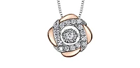 White & Rose Gold Diamond Pendant