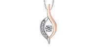 10K White & Rose Gold 0.10cttw Canadian Diamond Necklace - 18"