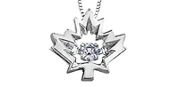 0.146 Canadian Diamond Maple Leaf Pendant - Gold