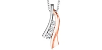 10K White & Rose Gold 0.25cttw Diamond Pendant, 18"