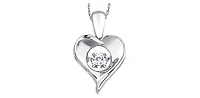 Sterling Silver 0.10cttw White Topaz Pendant, 18"