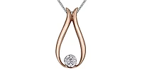 10K Rose Gold 0.034cttw Canadian Diamond Necklace