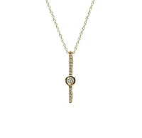 10K Gold 0.11cttw Diamond Necklace with Cable Chain (Spring Clasp) - Adjustable 17
