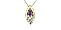 10K Yellow Gold Amethyst and Diamond Pendant