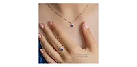 10K White Gold Genuine Tanzanite & Diamond Pendant - 18"